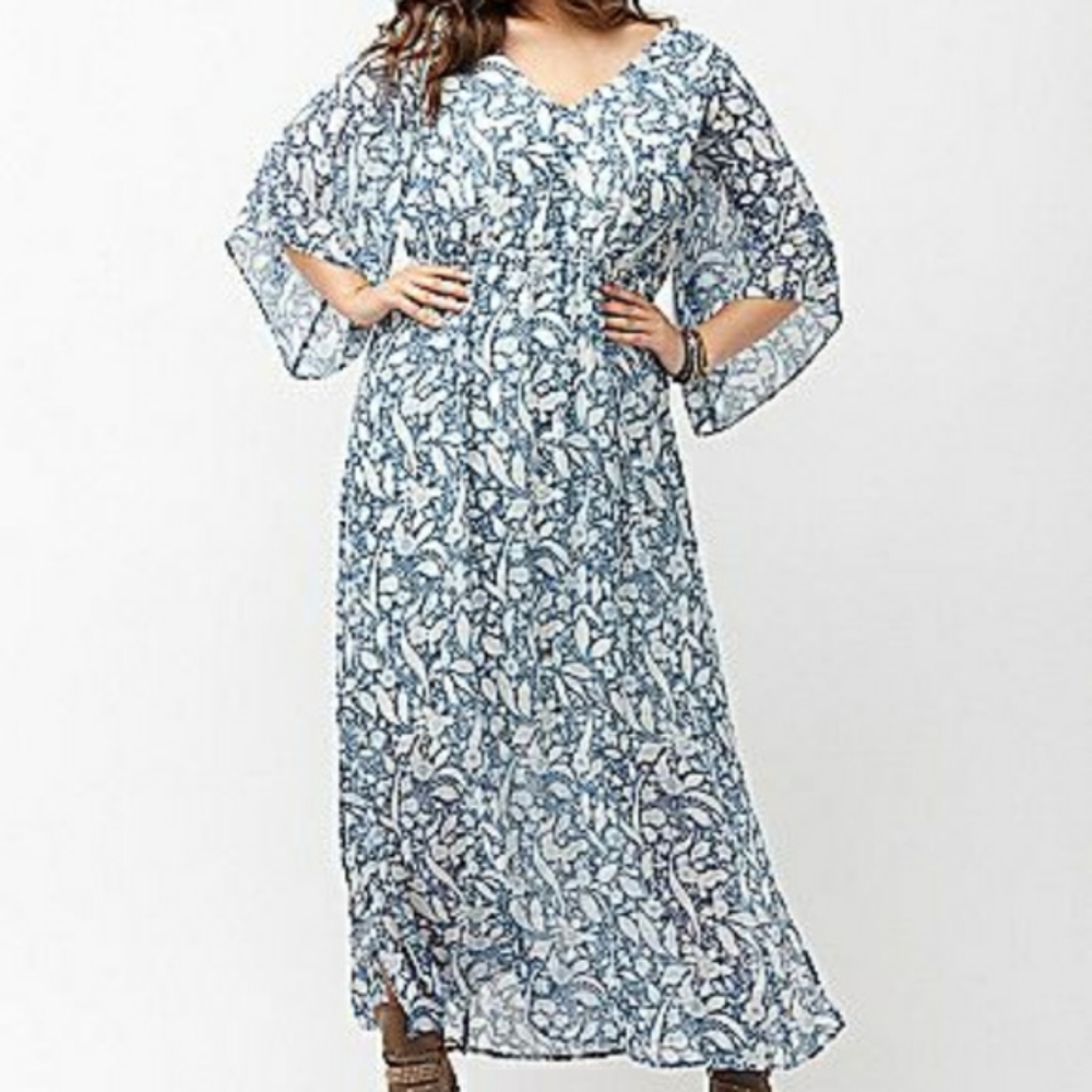 Lane Bryant flowing maxi dress floral, beachy